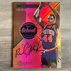 Rick Mahorn Detroit Pistons Panini Prestige Autographed Trading Card